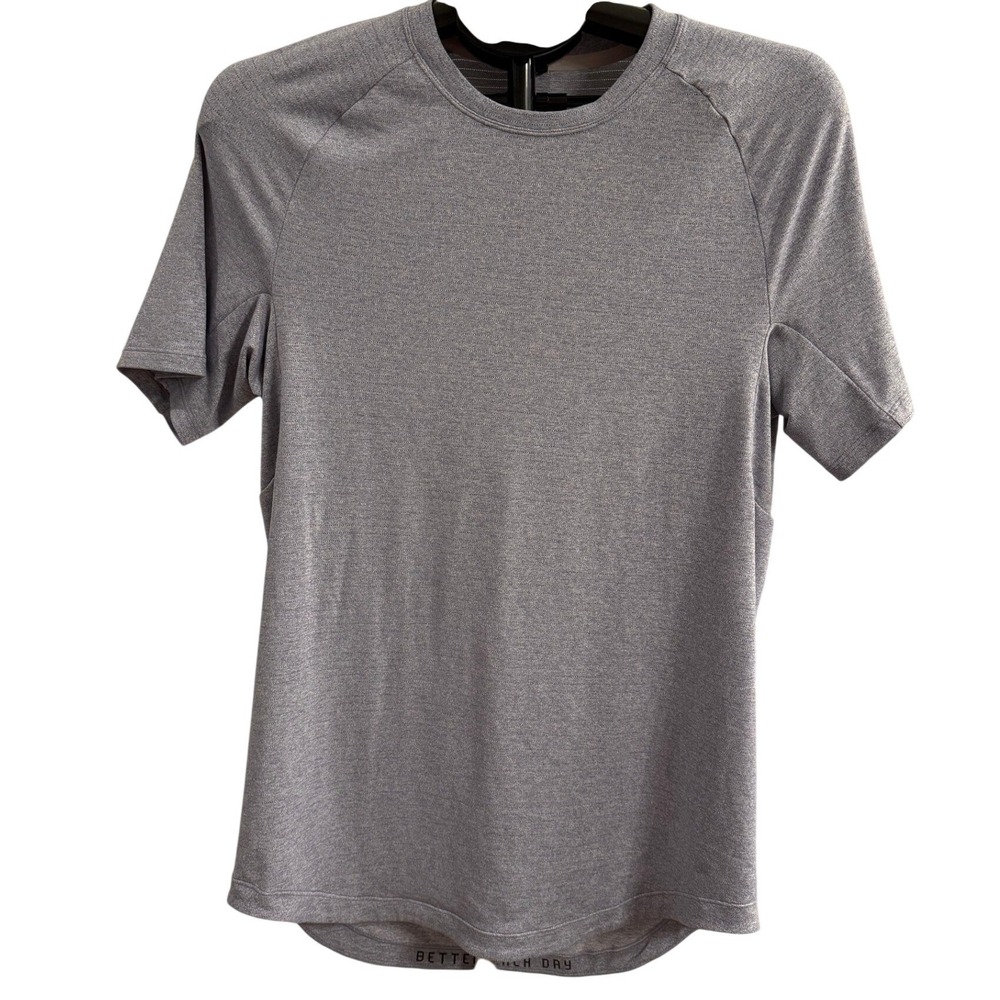 Lululemon Short Sleeve Shirt Mens Heathered Grey Gym Training Size Small